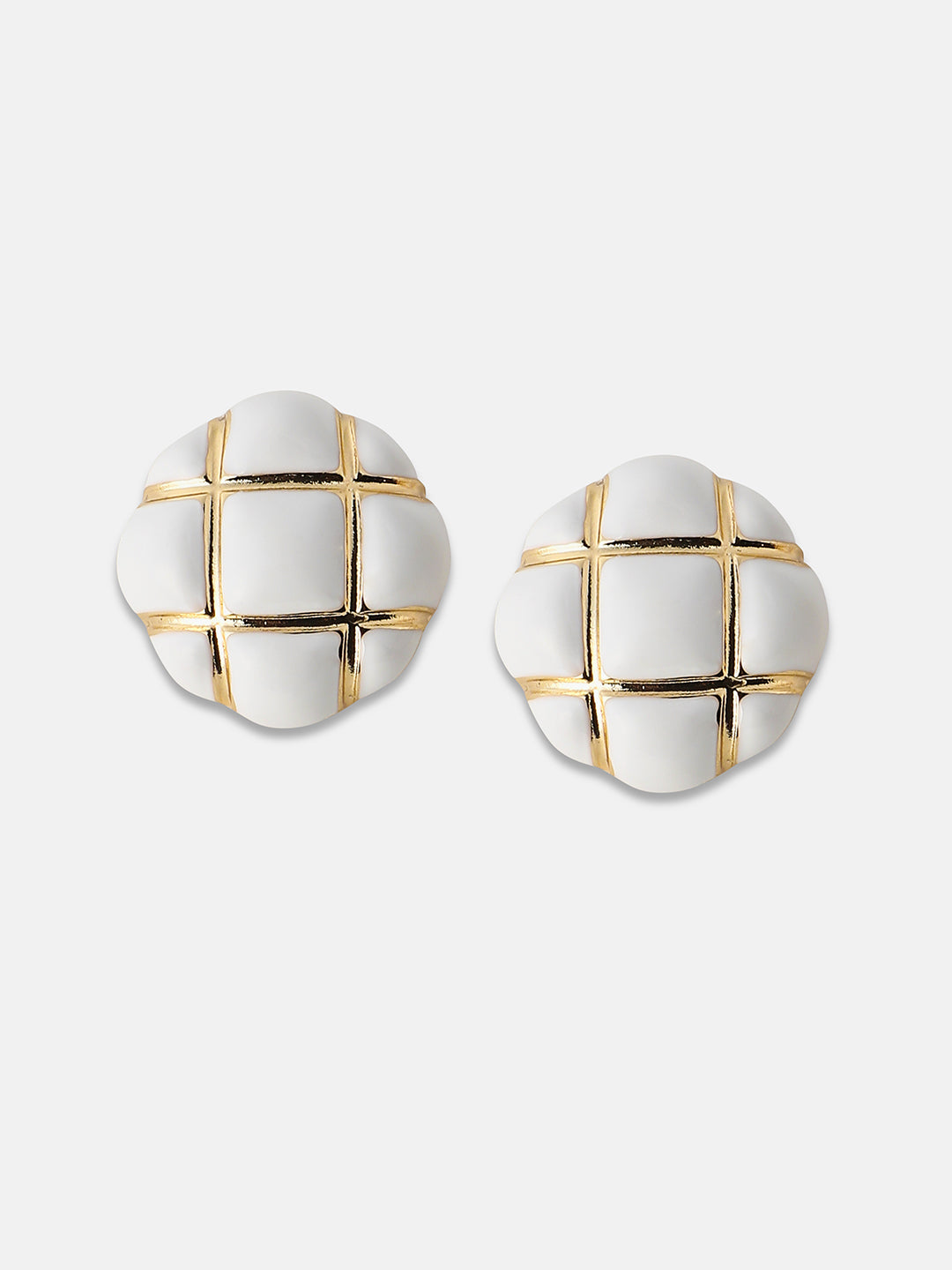 Women's The Tic-Tac-Toe Stud Earrings - Chalk White