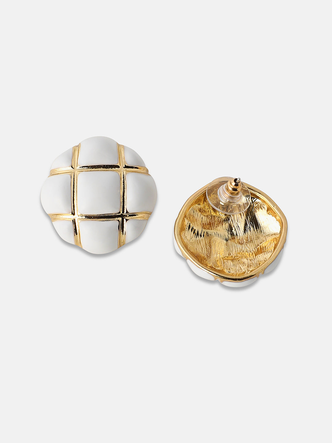 Women's The Tic-Tac-Toe Stud Earrings - Chalk White