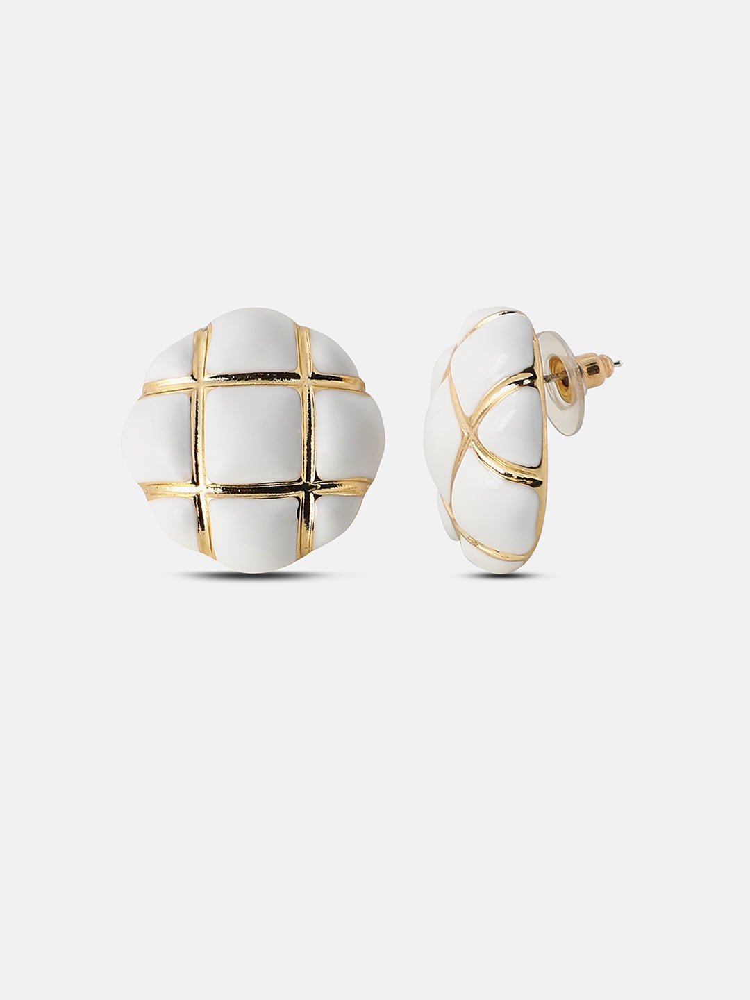 Women's The Tic-Tac-Toe Stud Earrings - Chalk White