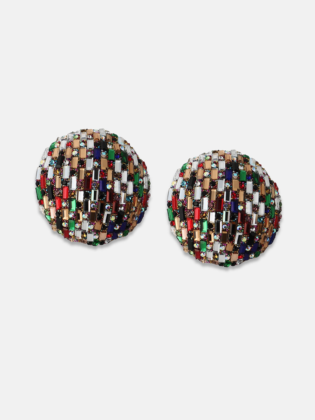 Women's The Mirror Stud Earrings - Tan Brown:Chalice Silver