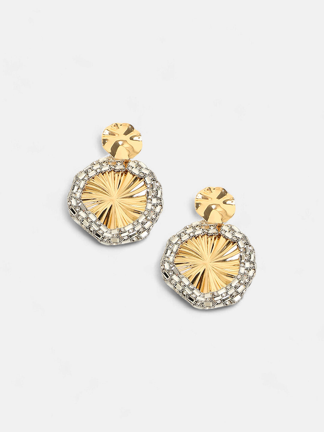 The Revolving Mirror Drop Earrings - Crystal Silver-SOHIER8969