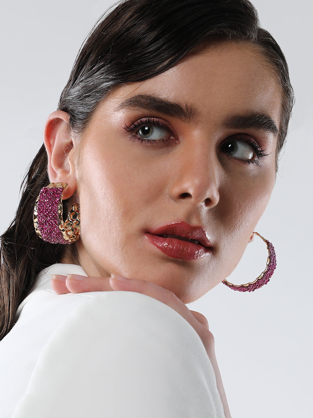 The Glacier Hoop Earrings - Sky Blue & Navy Blue-SOHIER8971