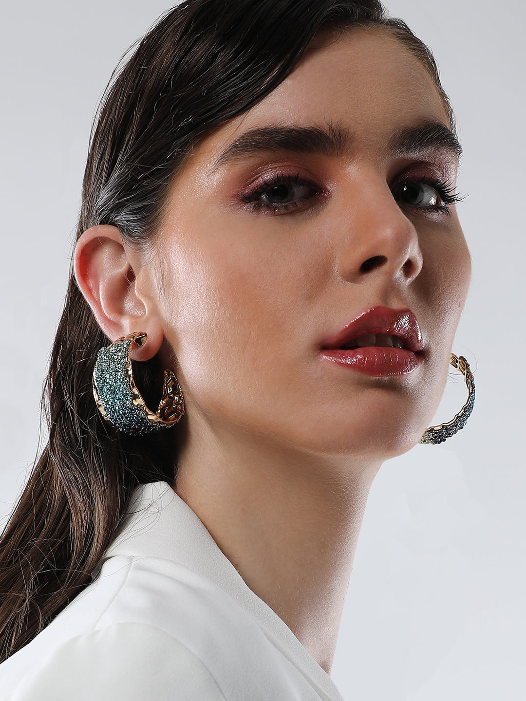 The Glacier Hoop Earrings - Fuchsia Pink-SOHIER8972