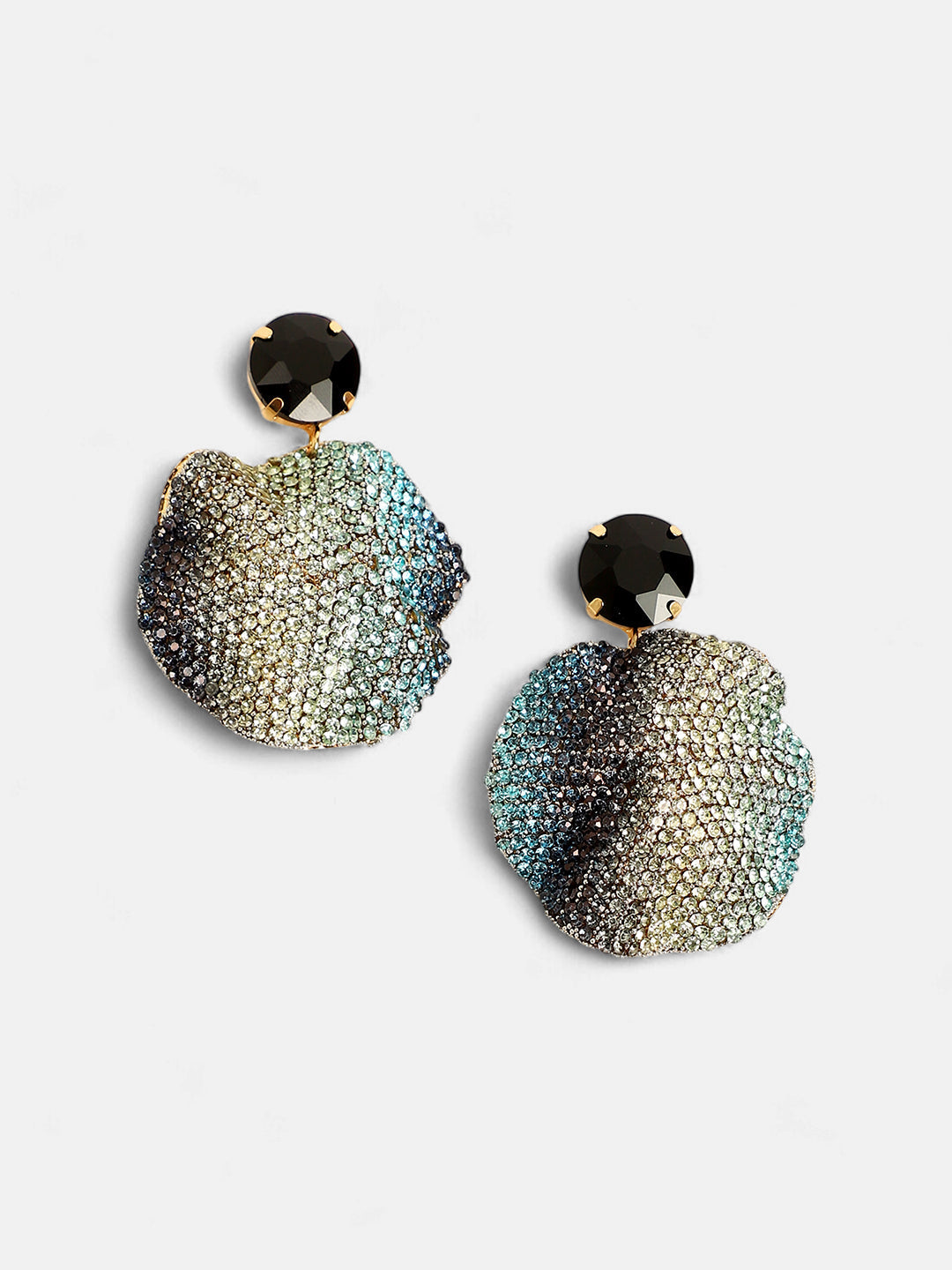 The Glacier Swirl Drop Earrings - Crystal Silver & Sky Blue-SOHIER8973