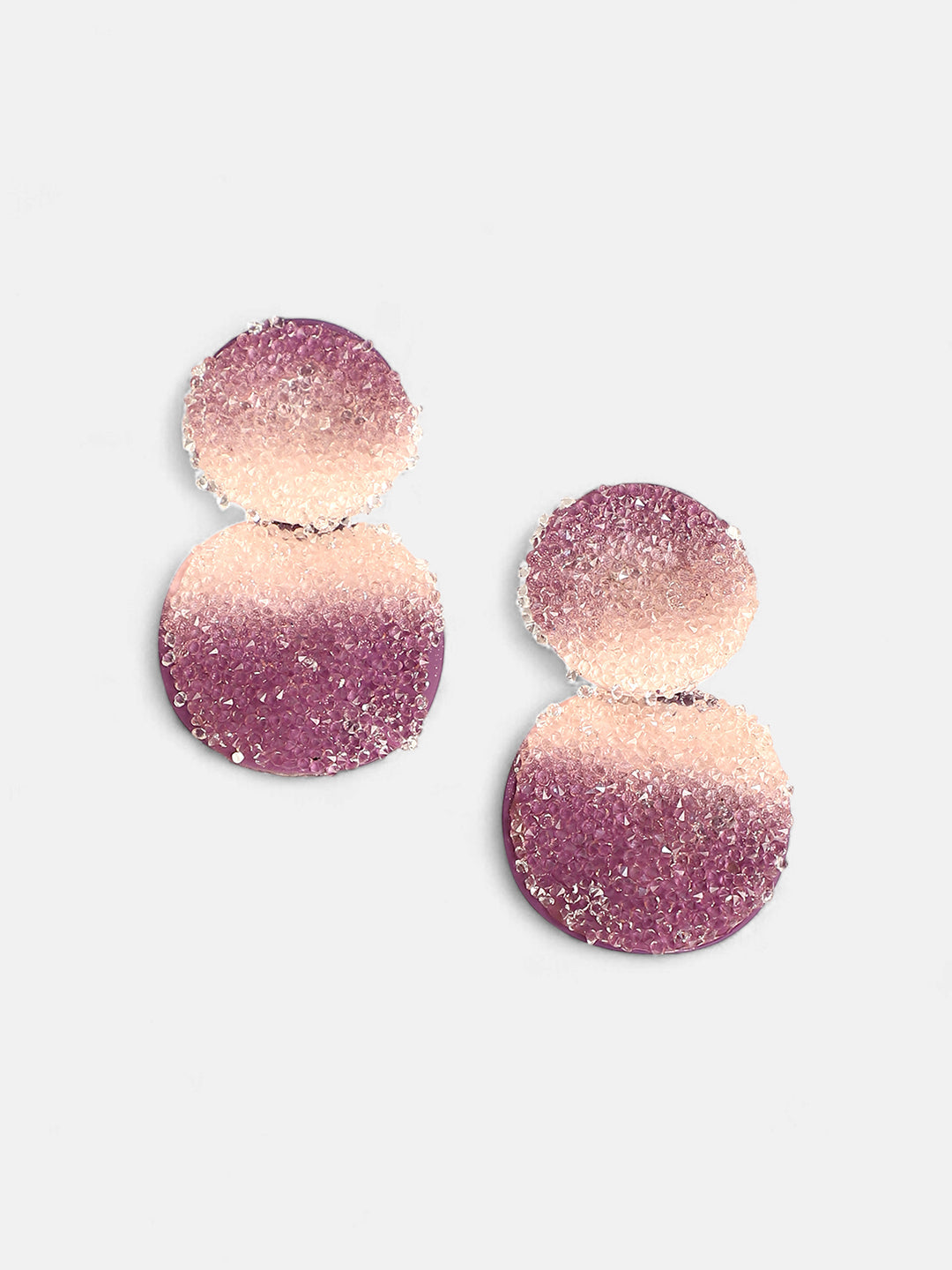 The Glacier Circular Drop Earrings - Amerthyst Purple-SOHIER8978