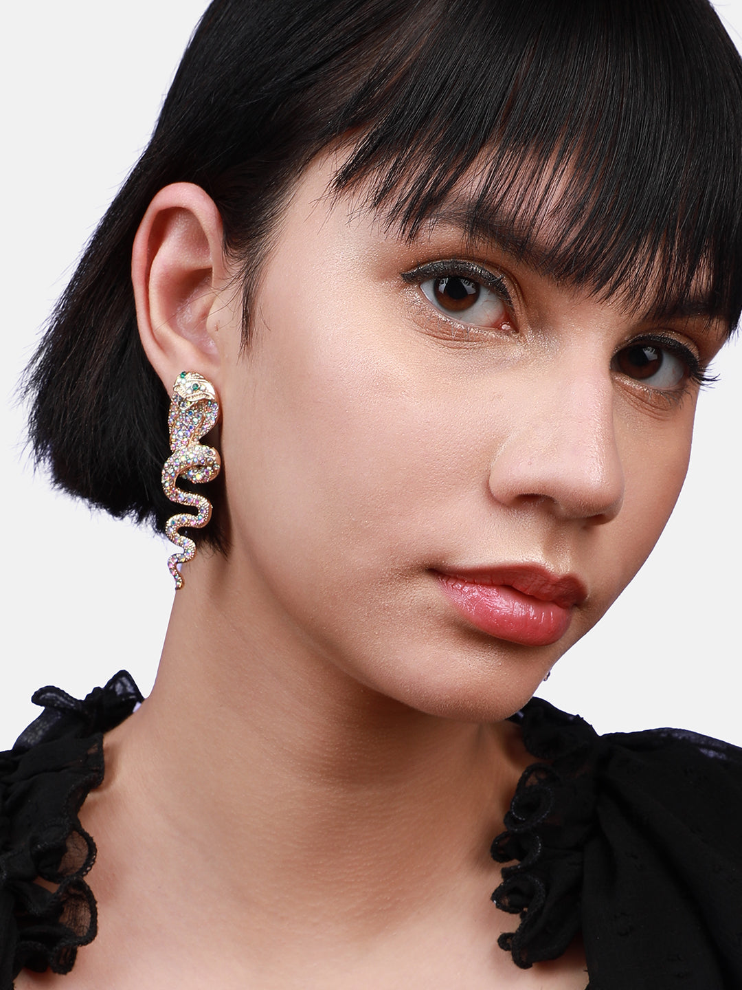 Gold-Plated Animal Shaped Drop Earrings