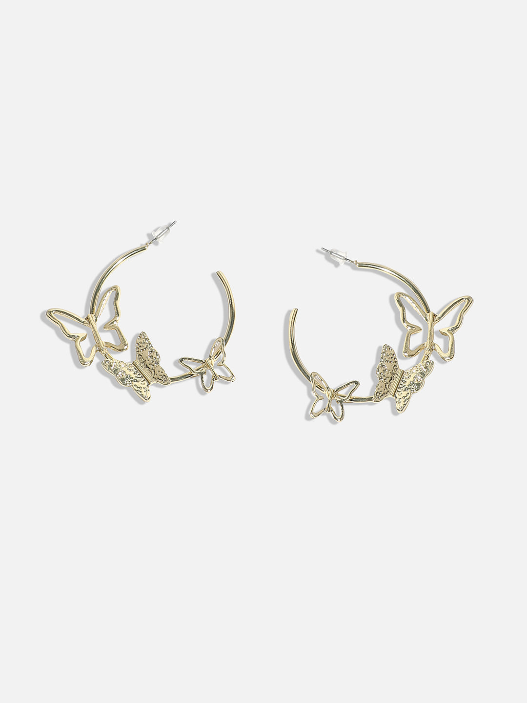 Gold-Plated Animal Shaped Hoop Earrings