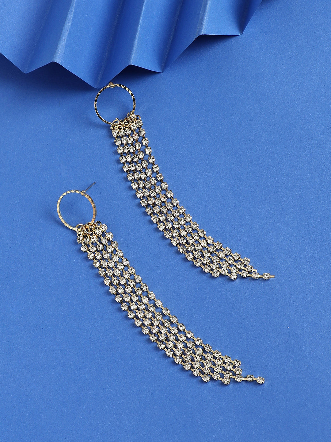 Gold-Plated Circular Drop Earrings