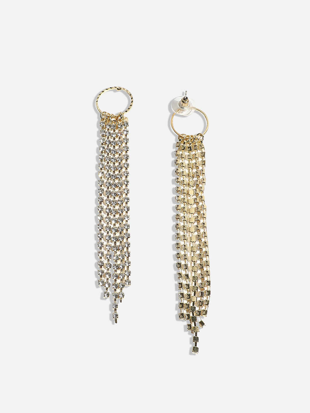 Gold-Plated Circular Drop Earrings