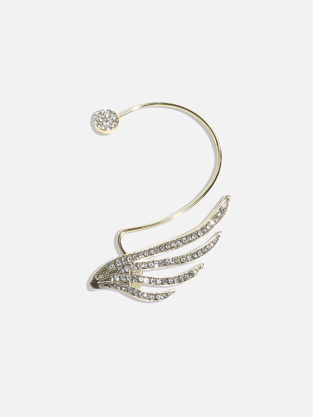 Gold-Plated Feather Shaped Ear Cuff Earrings