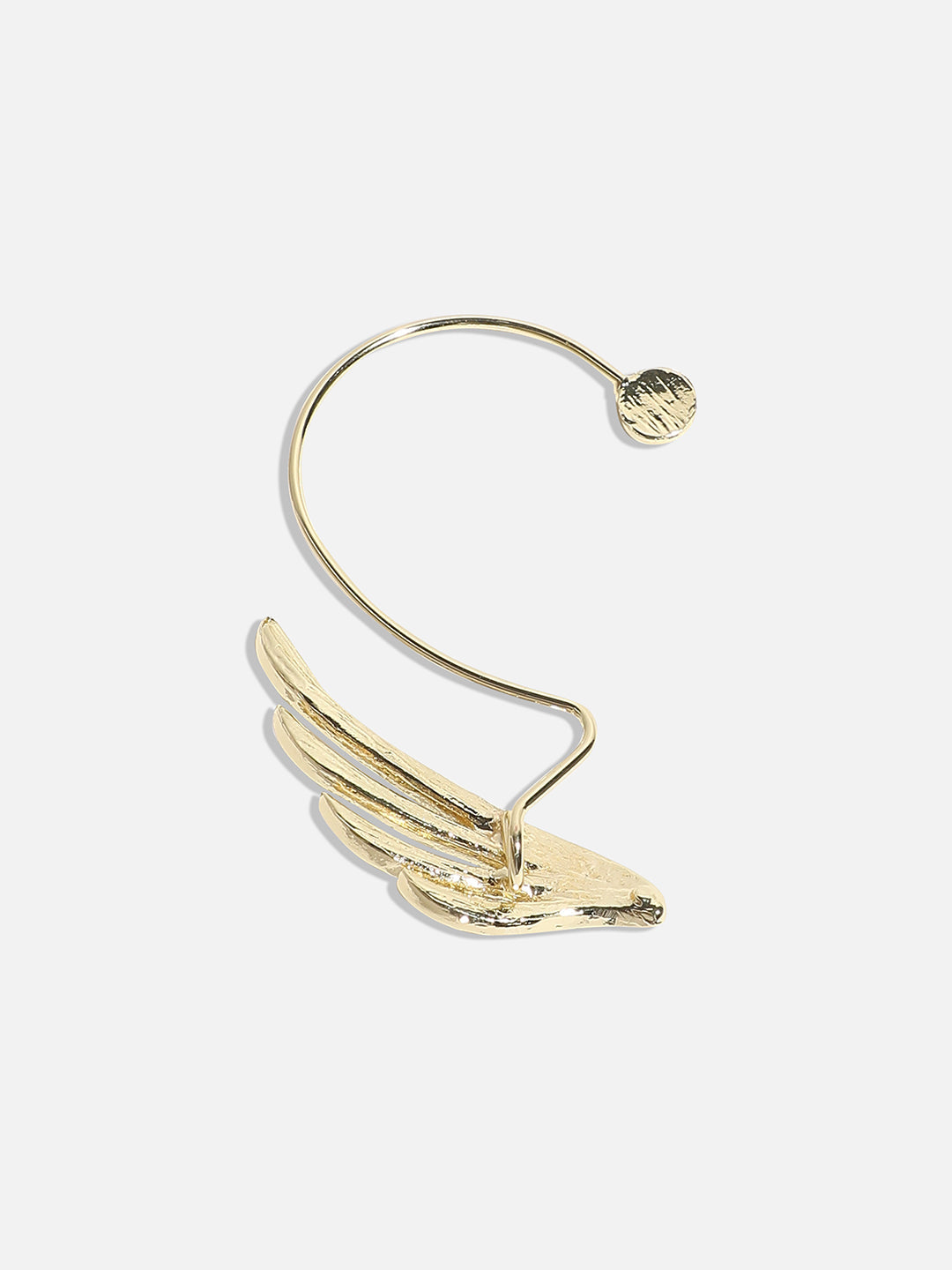 Gold-Plated Feather Shaped Ear Cuff Earrings