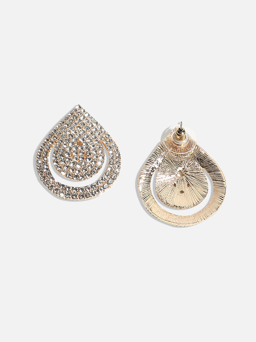 Gold-Plated Teardrop Shaped Drop Earrings