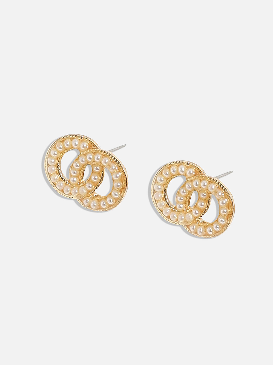 Gold-Plated Circular Studs Earrings