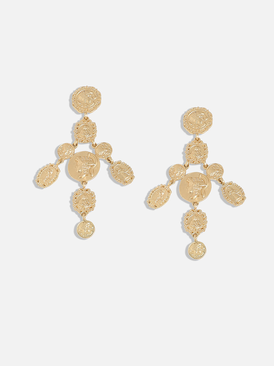 Gold-Plated Contemporary Drop Earrings