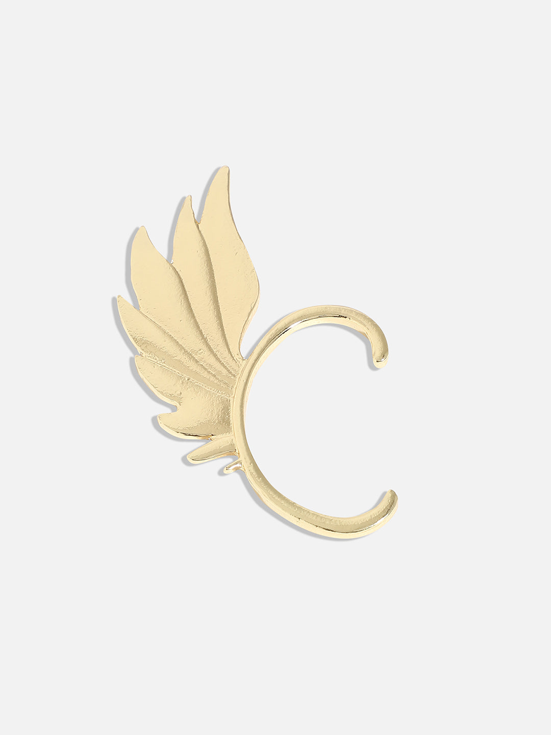 Gold-Plated Feather Shaped Ear Cuff Earrings