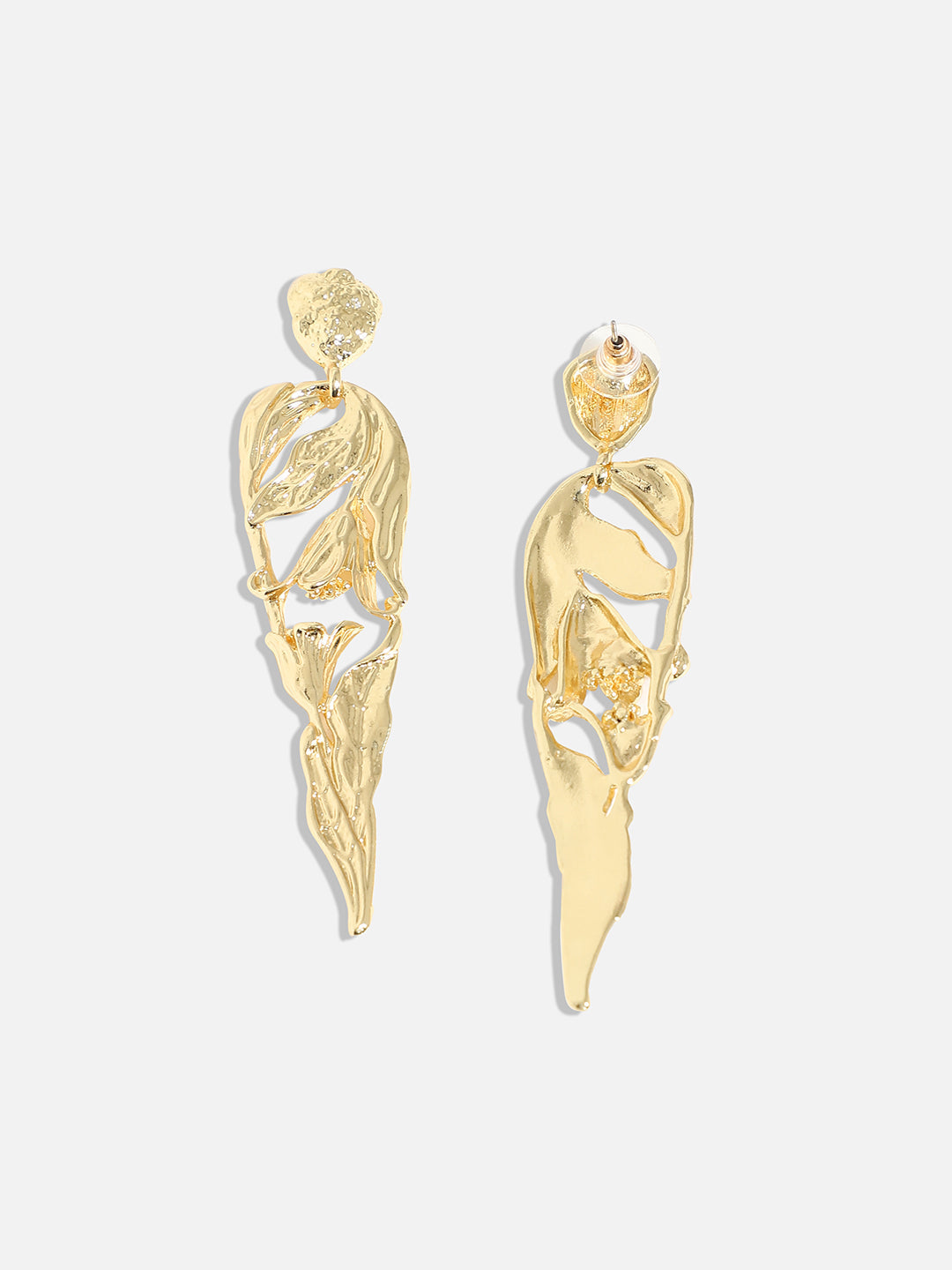 Gold-Plated Floral Drop Earrings