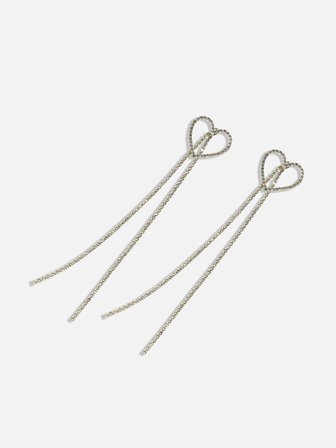 Gold-Plated Heart Shaped Drop Earrings