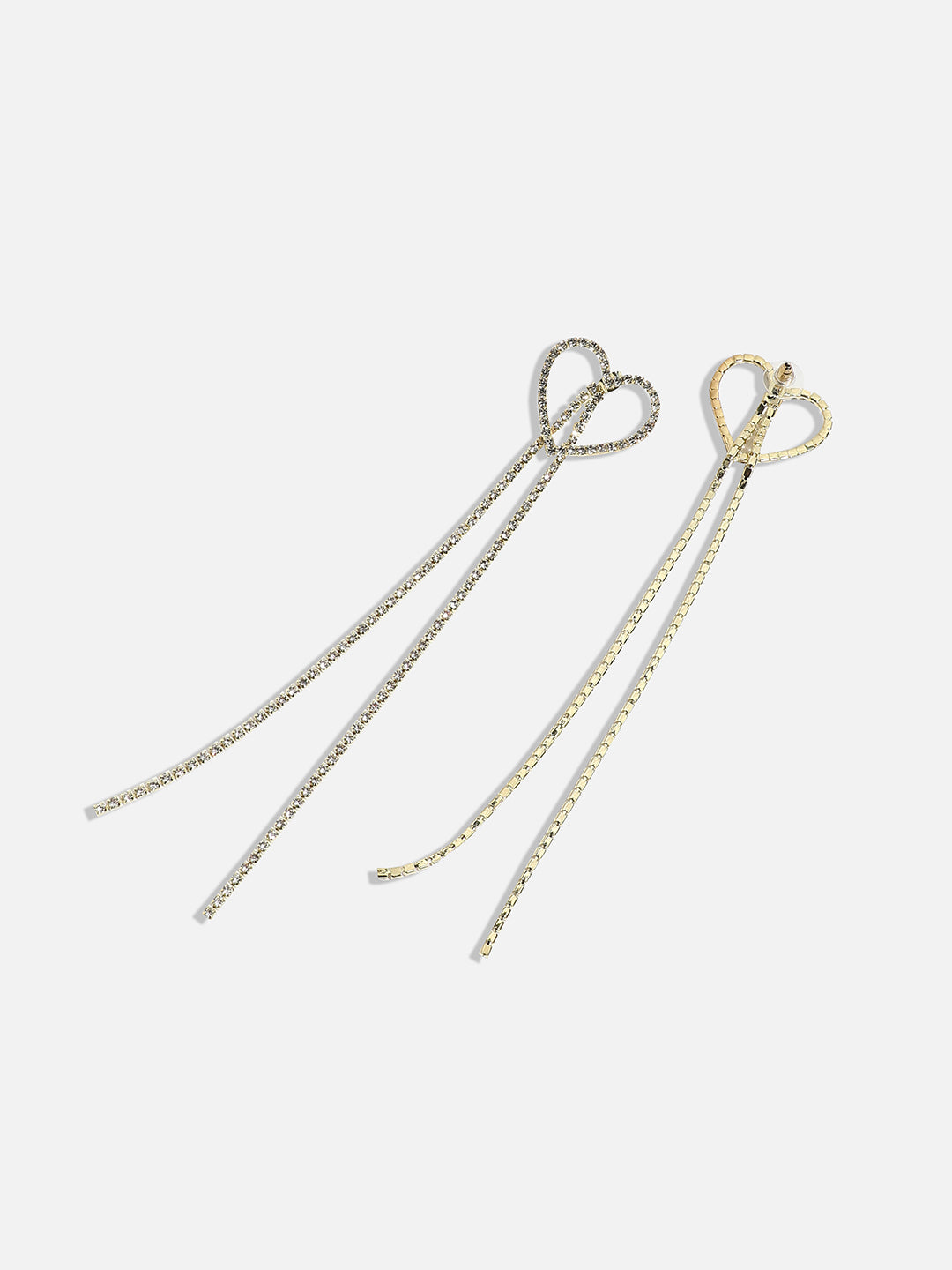 Gold-Plated Heart Shaped Drop Earrings