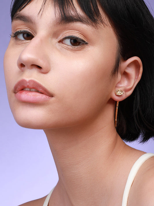 Gold-Plated Floral Drop Earrings