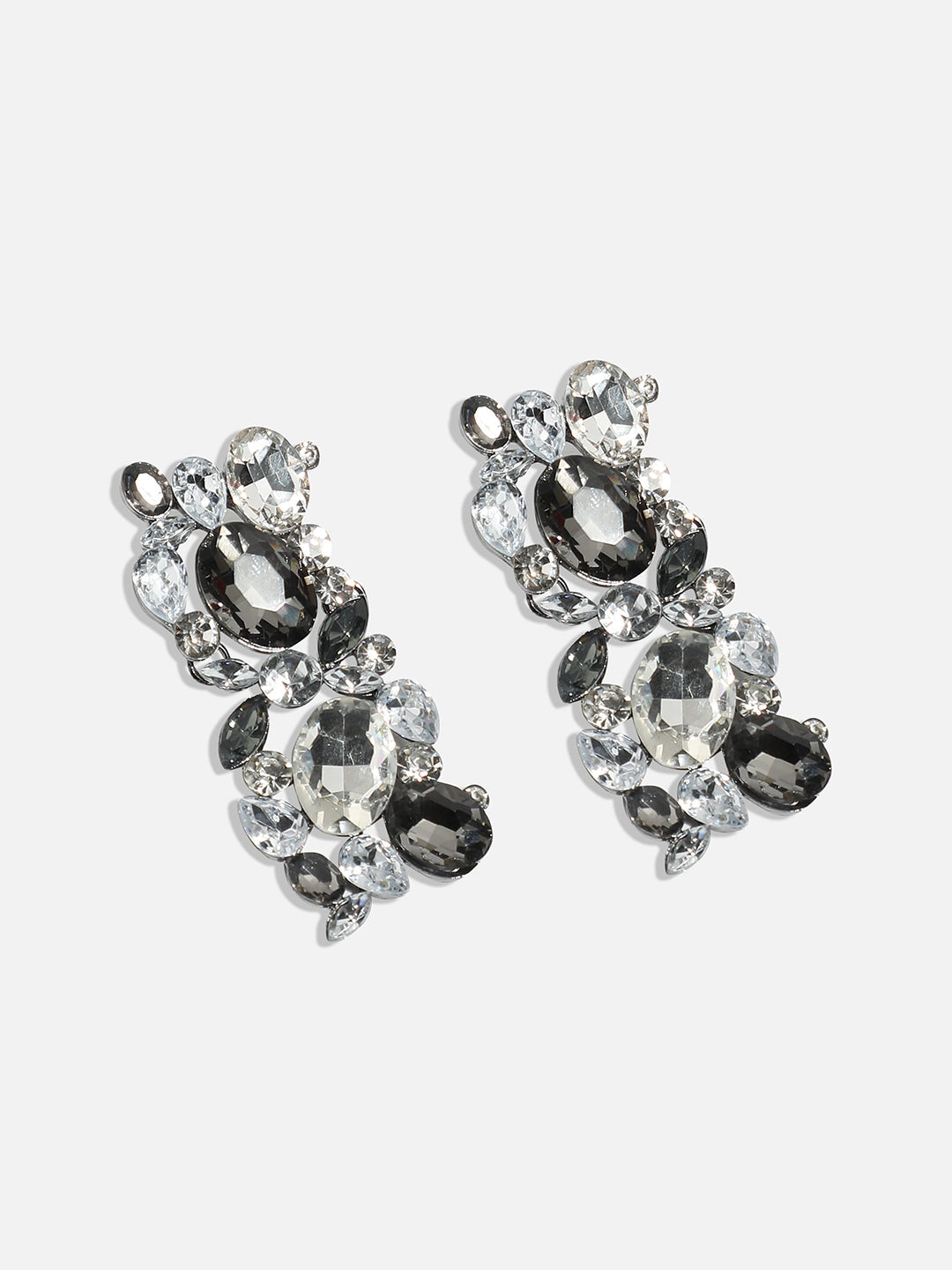 Silver-Plated Square Drop Earrings