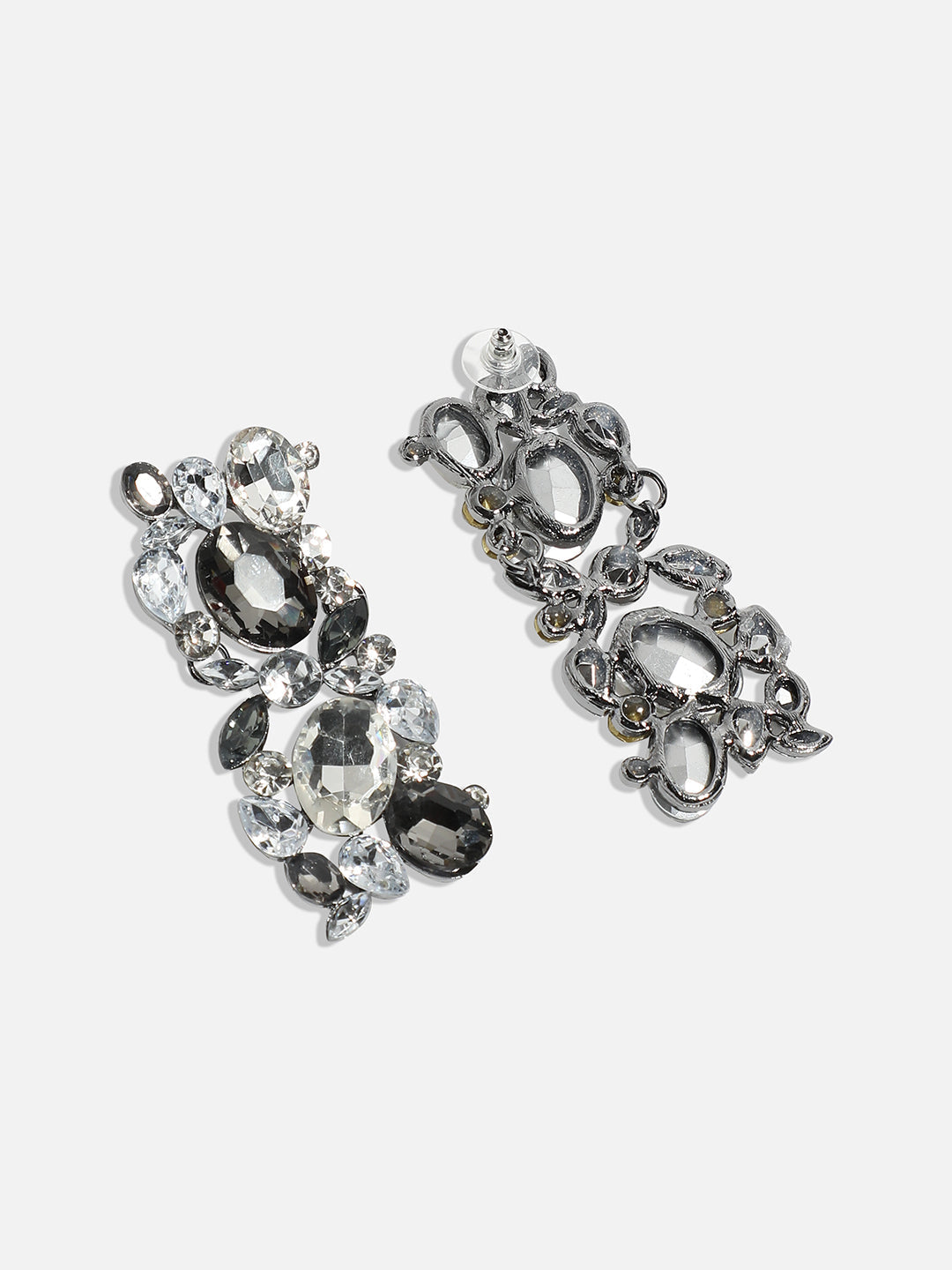 Silver-Plated Square Drop Earrings