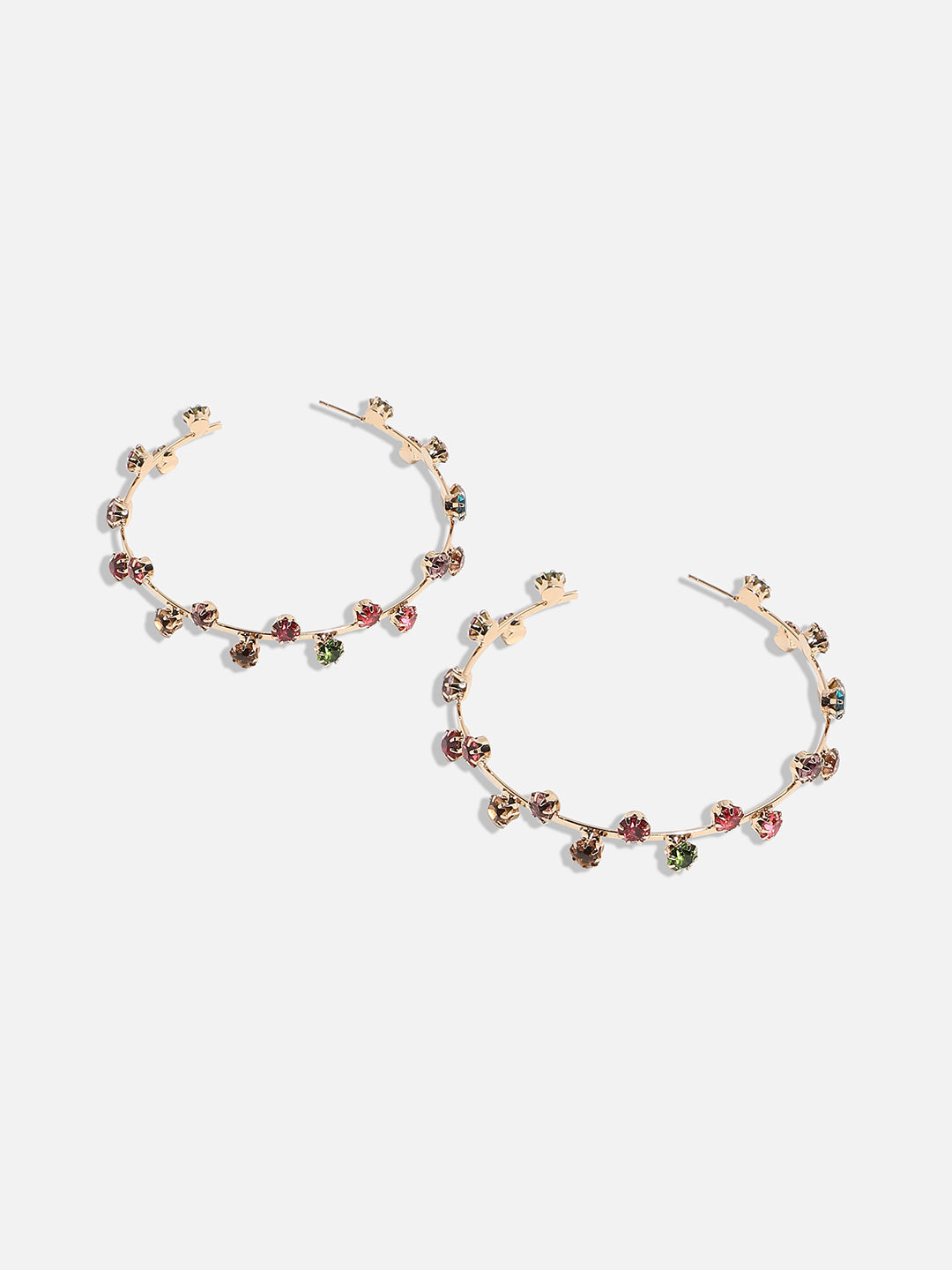 Gold-Plated Circular Half Hoop Earrings