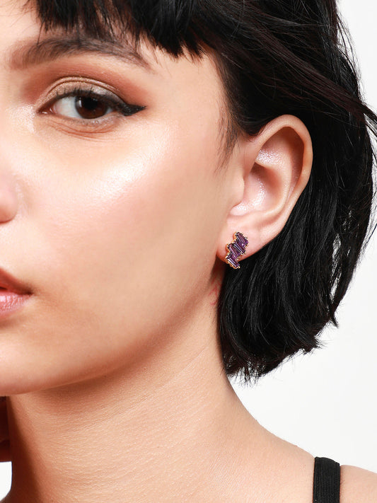 Gold-Plated Contemporary Studs Earrings