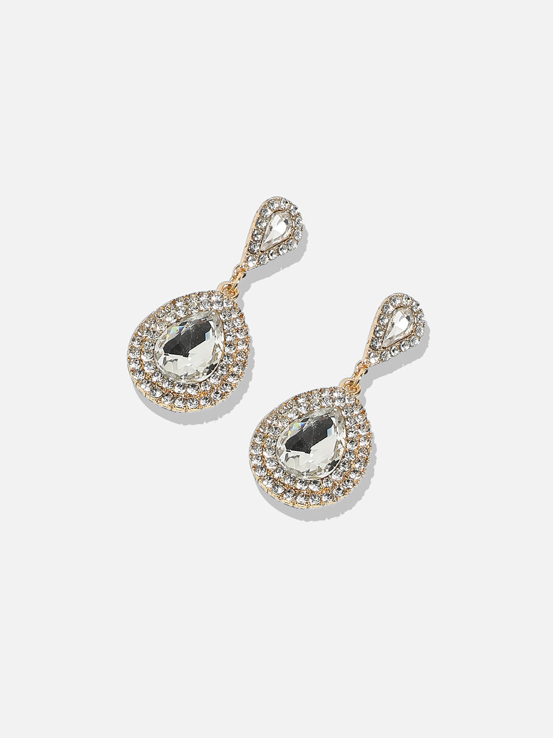 Gold-Plated Contemporary Drop Earrings