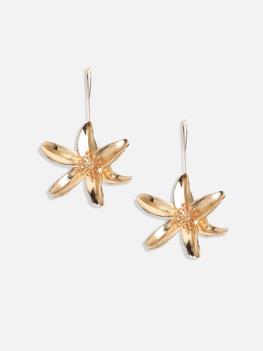 Gold-Plated Floral Drop Earrings