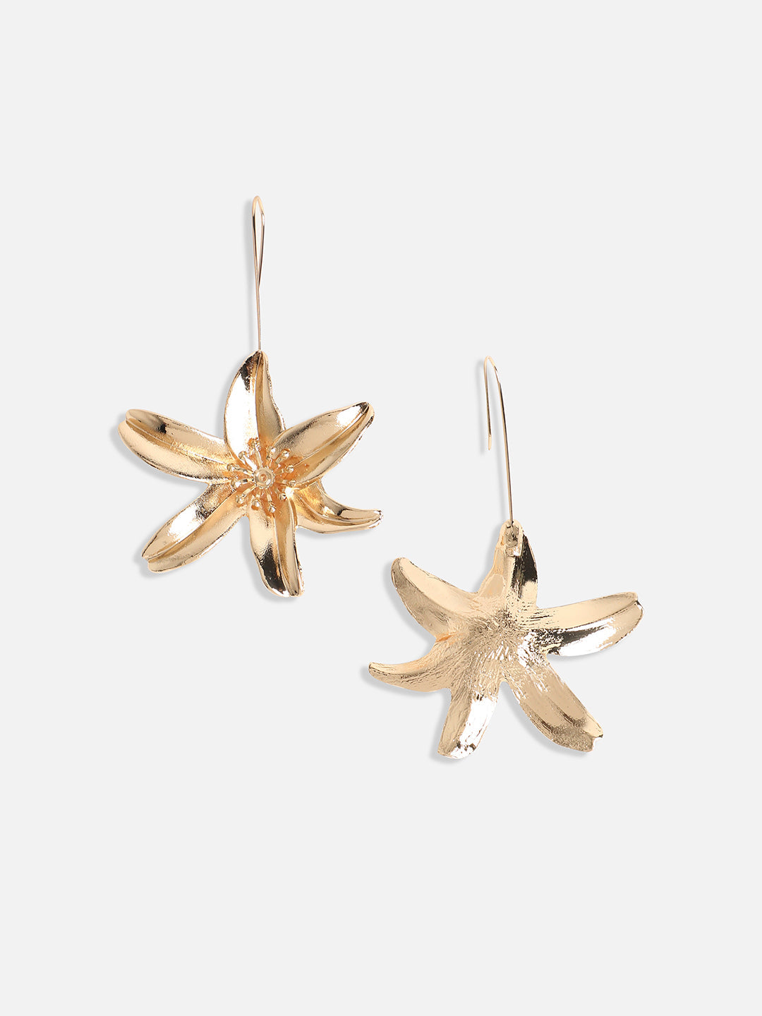 Gold-Plated Floral Drop Earrings