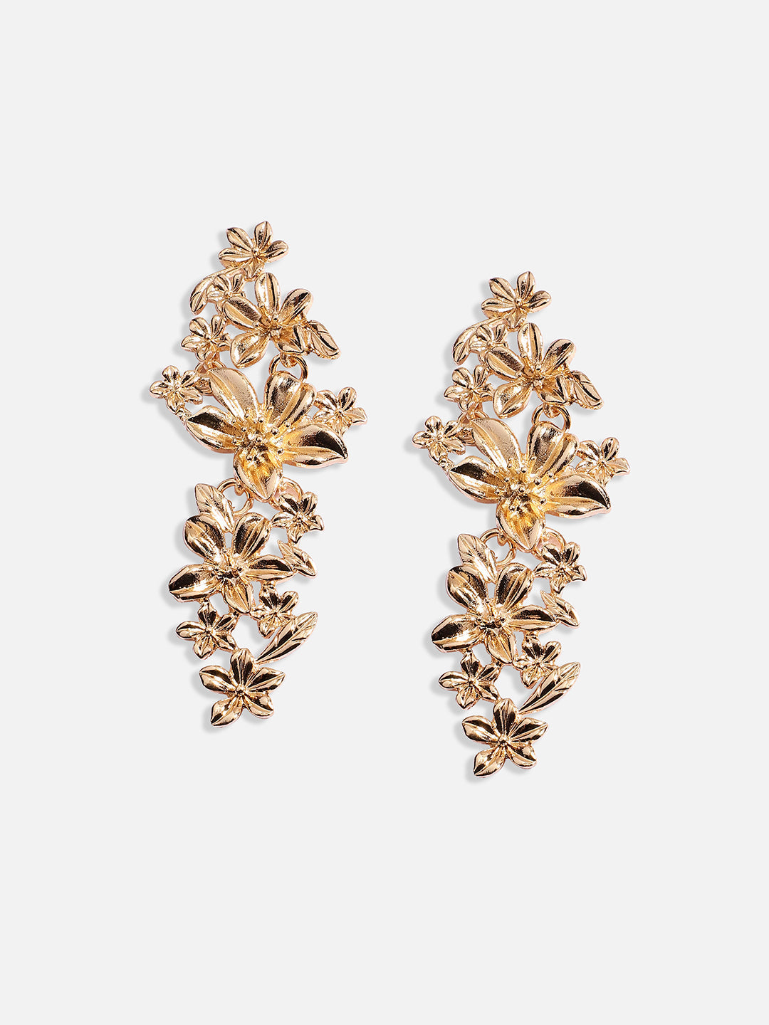 Gold-Plated Floral Drop Earrings