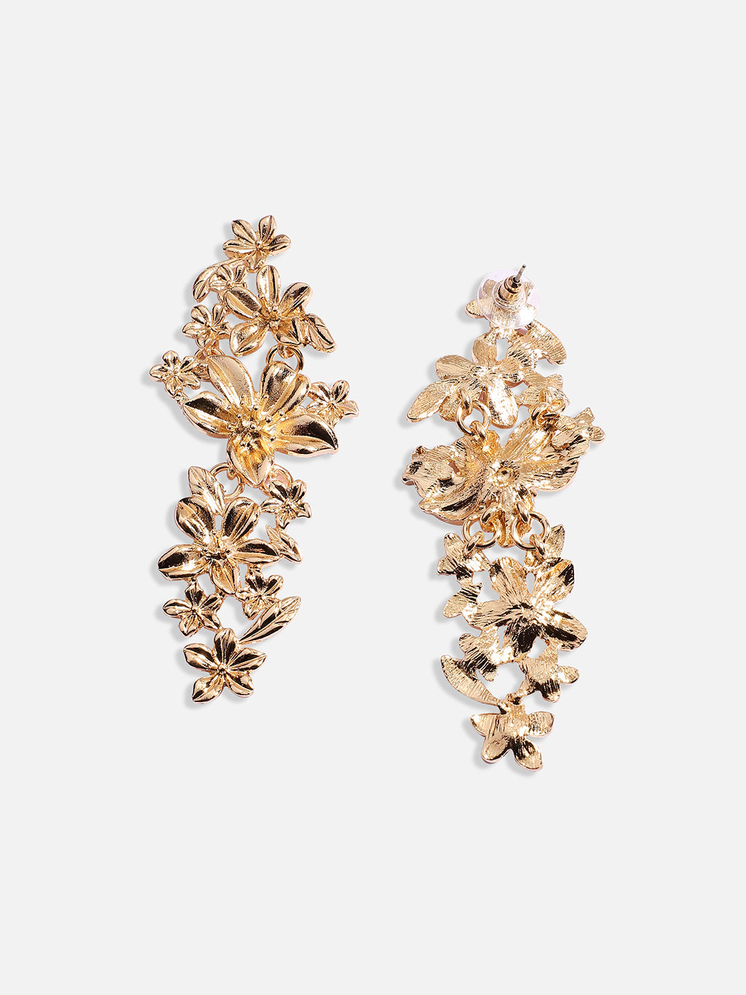 Gold-Plated Floral Drop Earrings