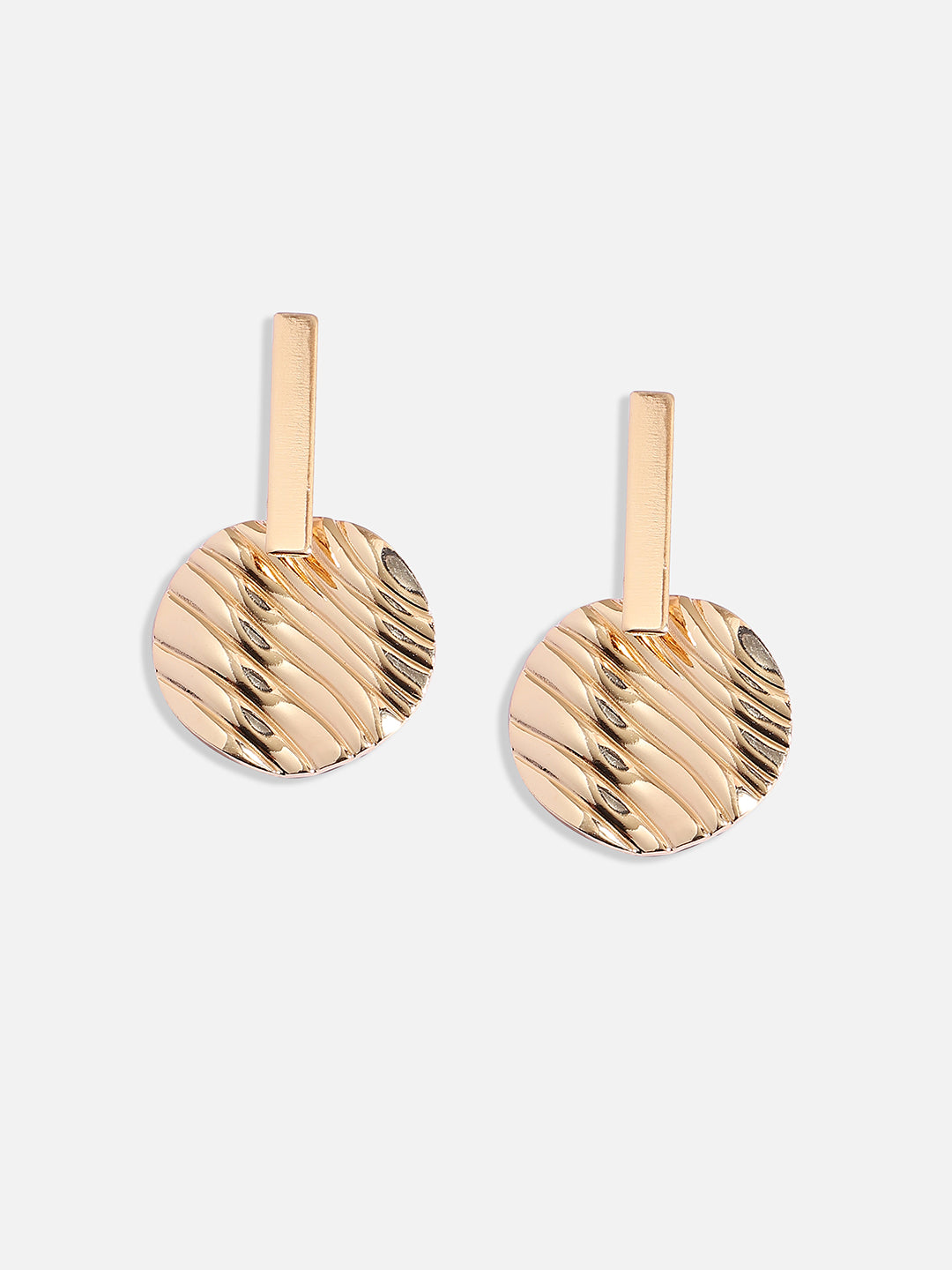 Gold-Plated Contemporary Drop Earrings