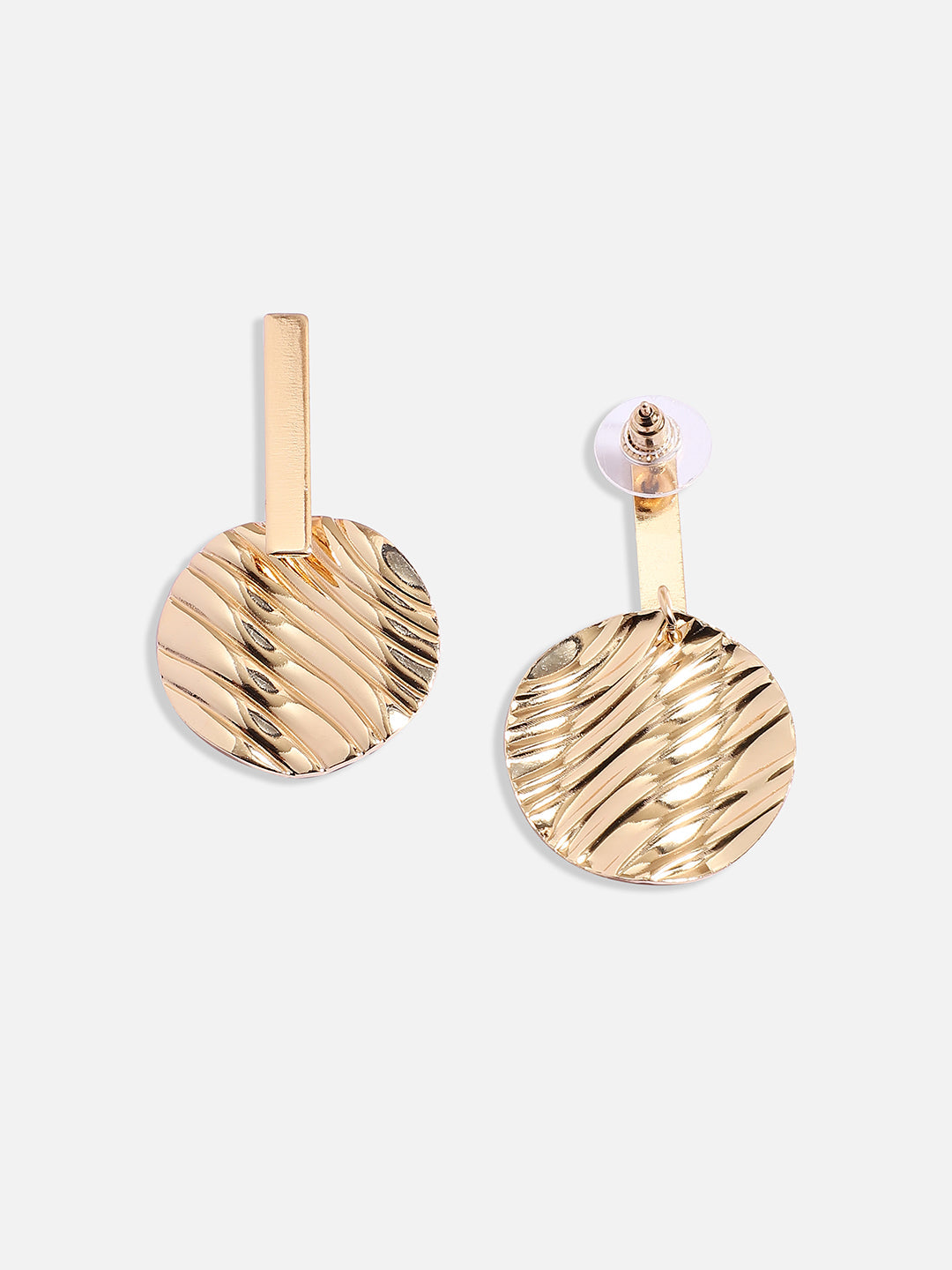 Gold-Plated Contemporary Drop Earrings