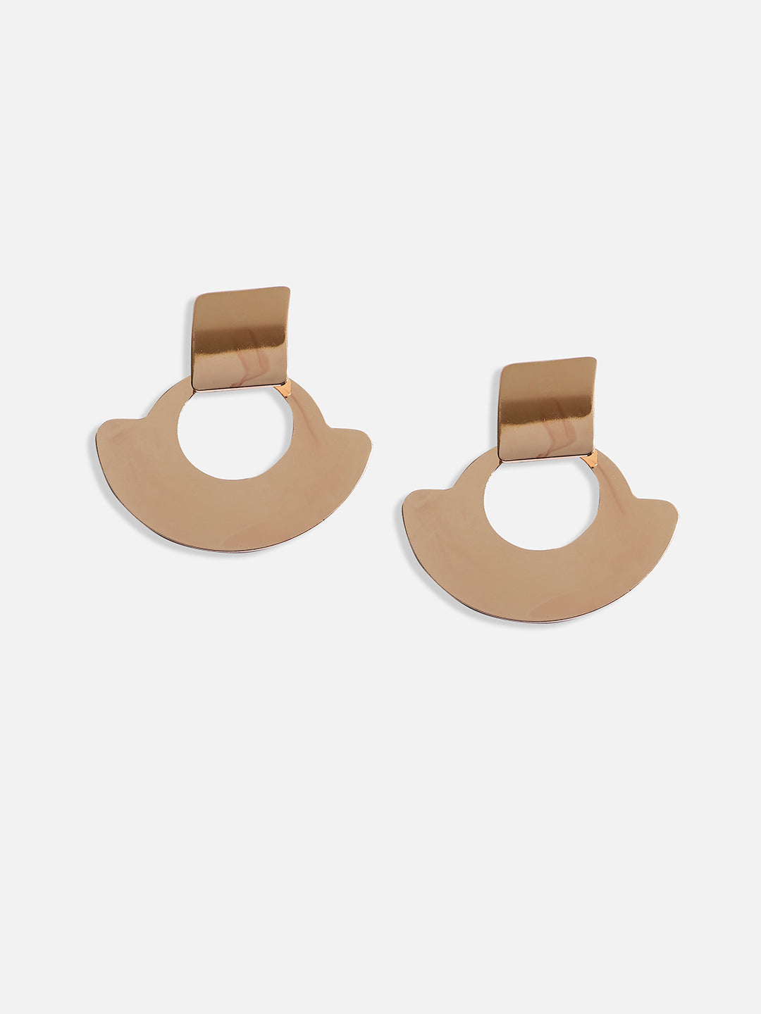 Gold-Plated Contemporary Drop Earrings
