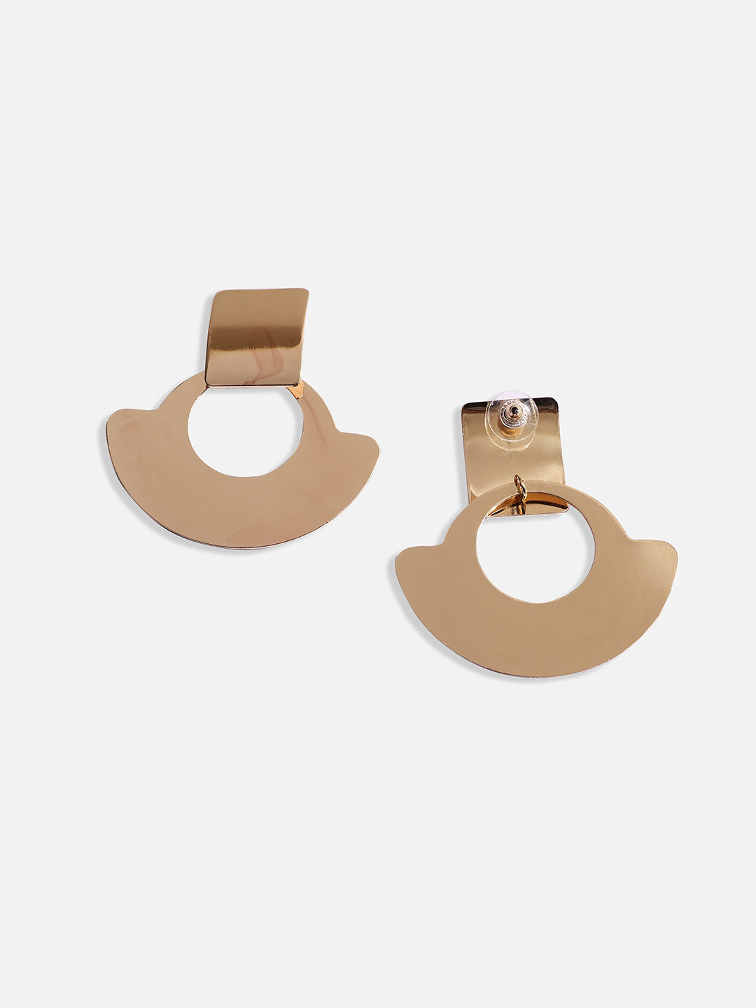 Gold-Plated Contemporary Drop Earrings