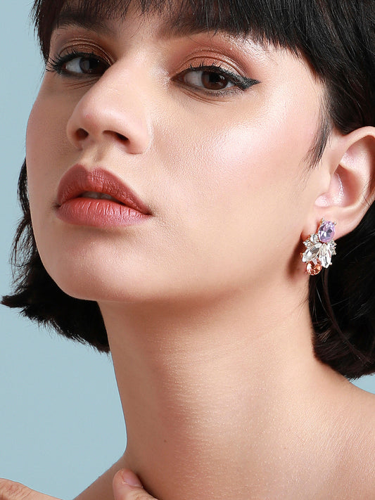 Gold-Plated Contemporary Studs Earrings