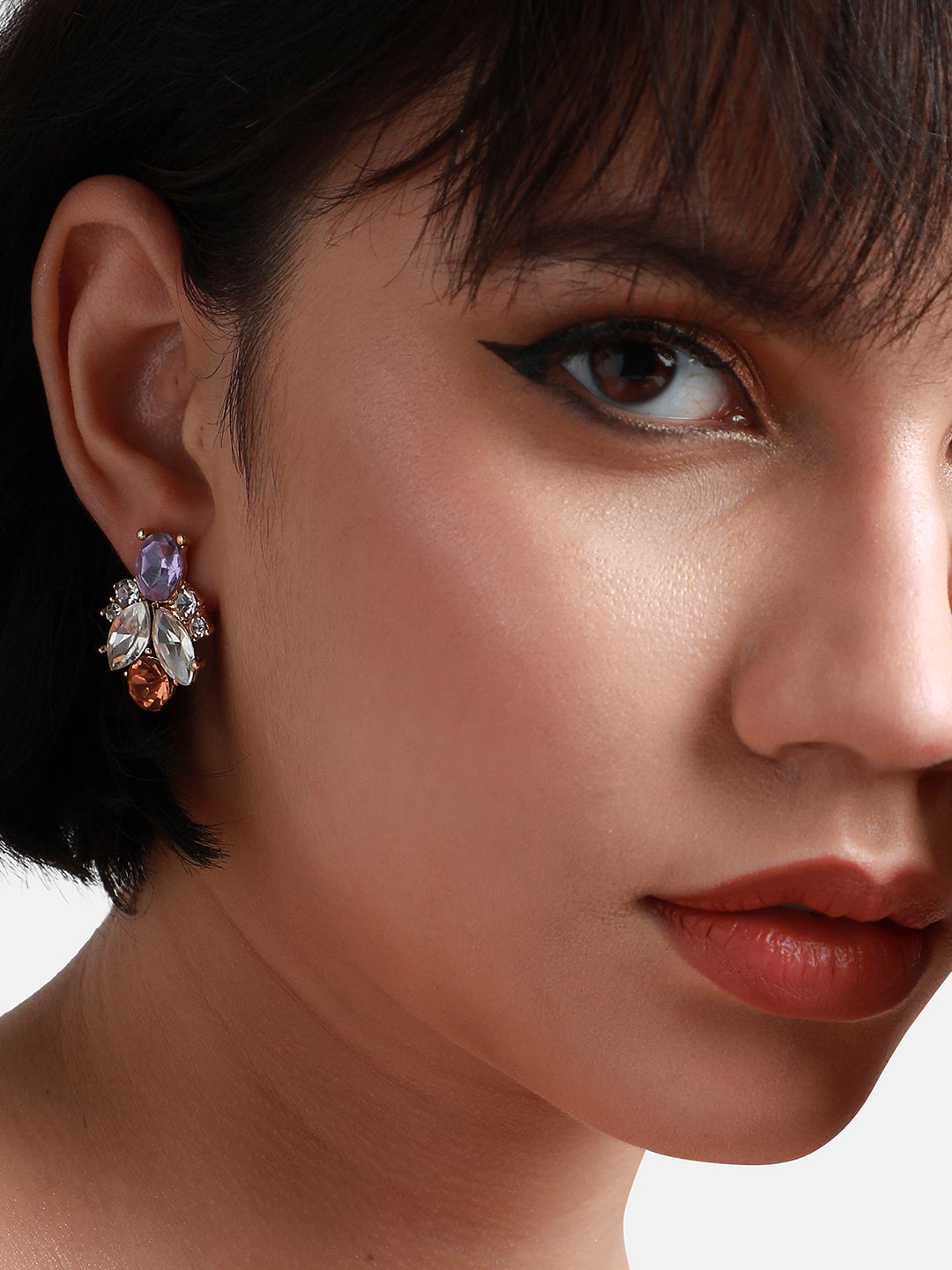 Gold-Plated Contemporary Studs Earrings