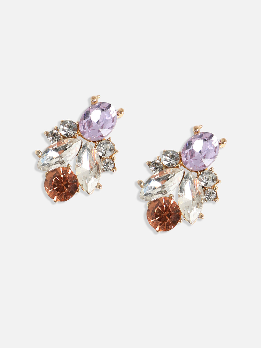 Gold-Plated Contemporary Studs Earrings