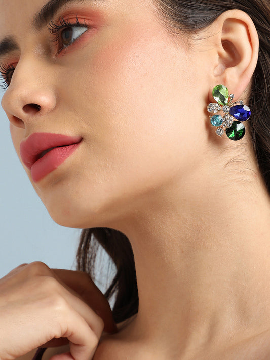 Gold-Plated Contemporary Studs Earrings