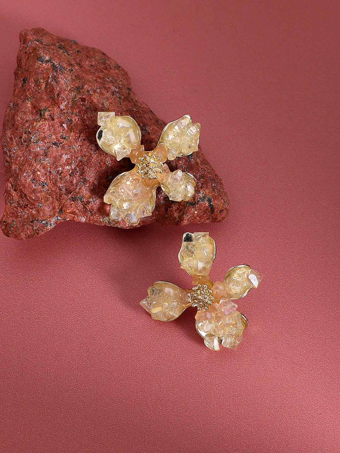 Gold-Plated Contemporary Stud Earrings
