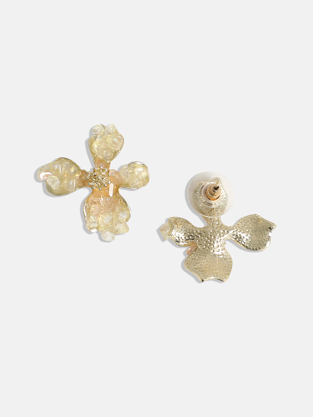 Gold-Plated Contemporary Stud Earrings