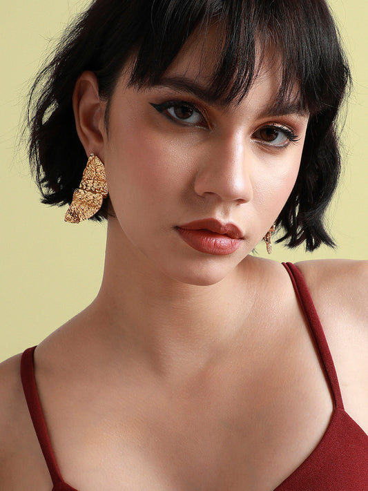 Gold Plated Contemporary Studs Earrings