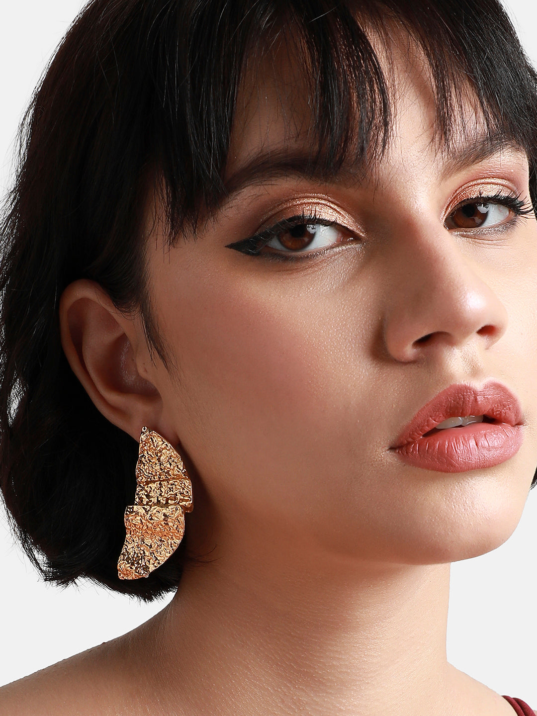 Gold Plated Contemporary Studs Earrings