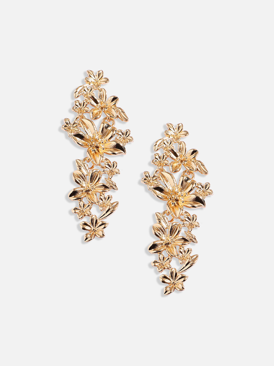 Gold-Plated Floral Drop Earrings