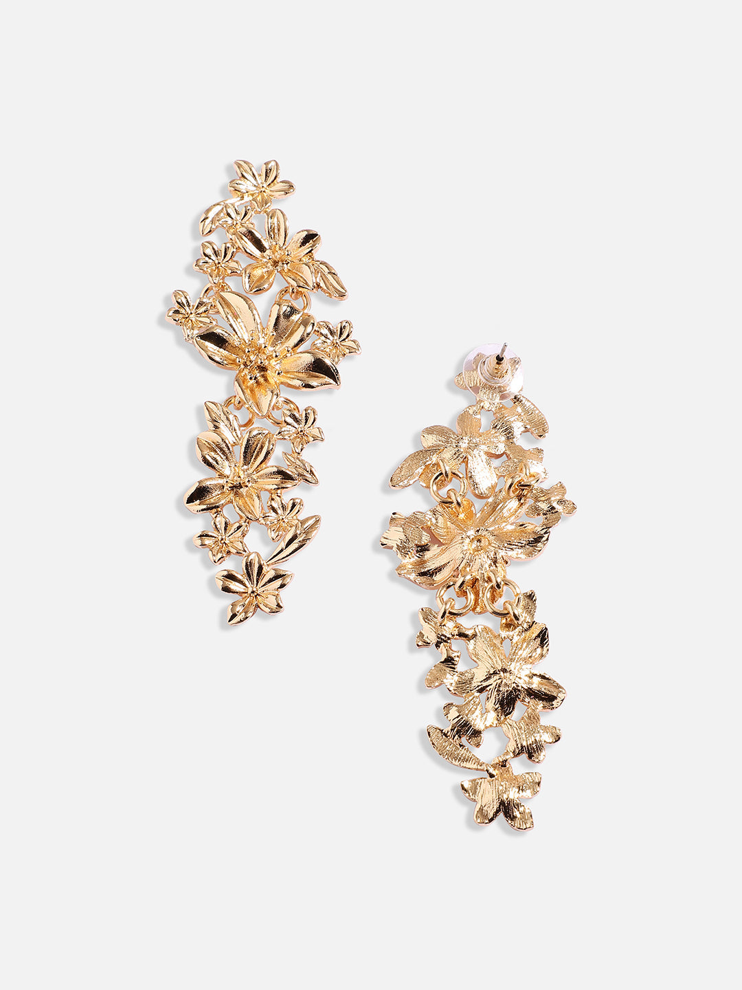 Gold-Plated Floral Drop Earrings