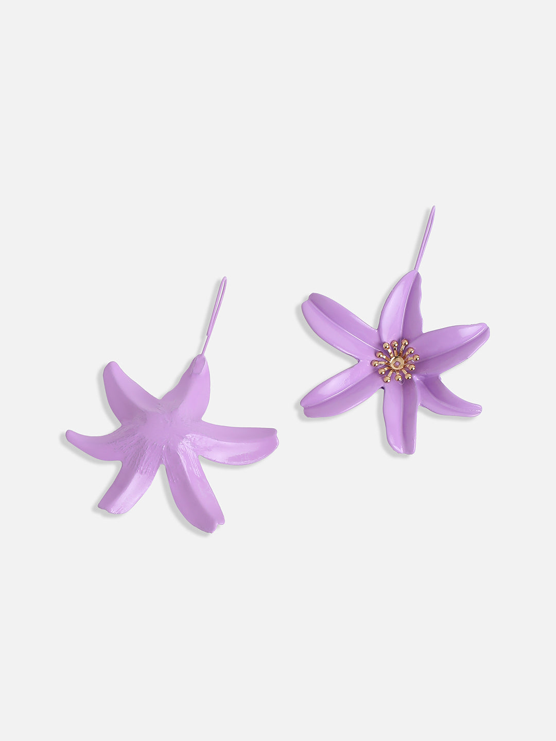 Gold Plated Stone Studded Floral Studs Earrings