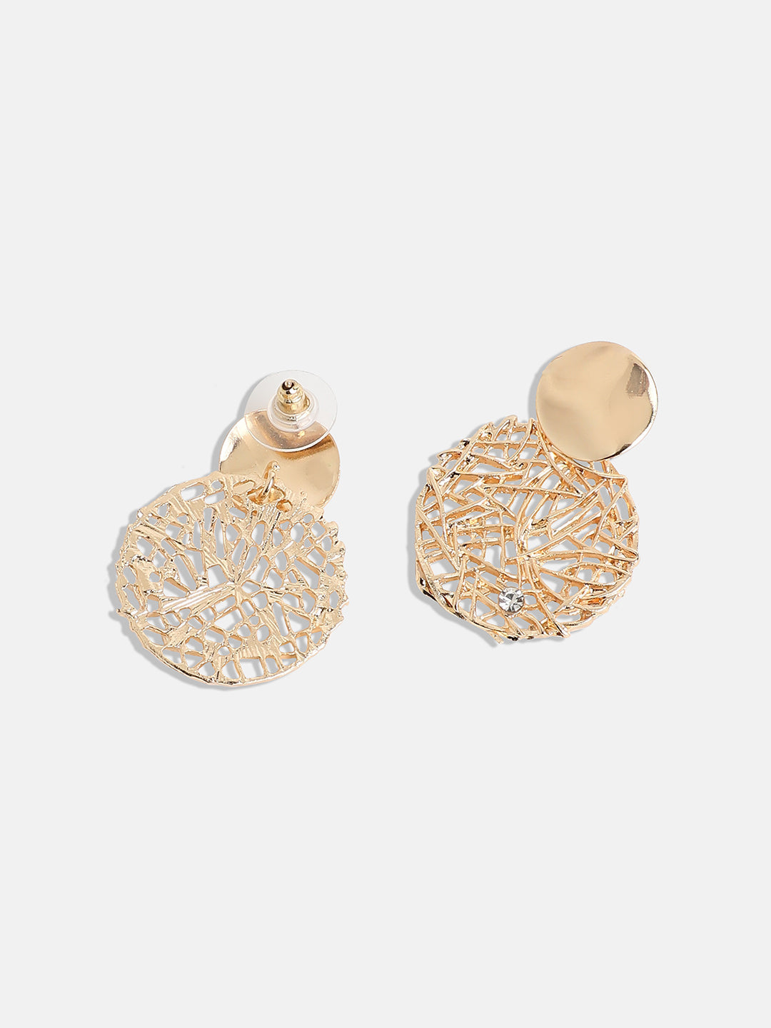 Gold-Plated Circular Drop Earrings