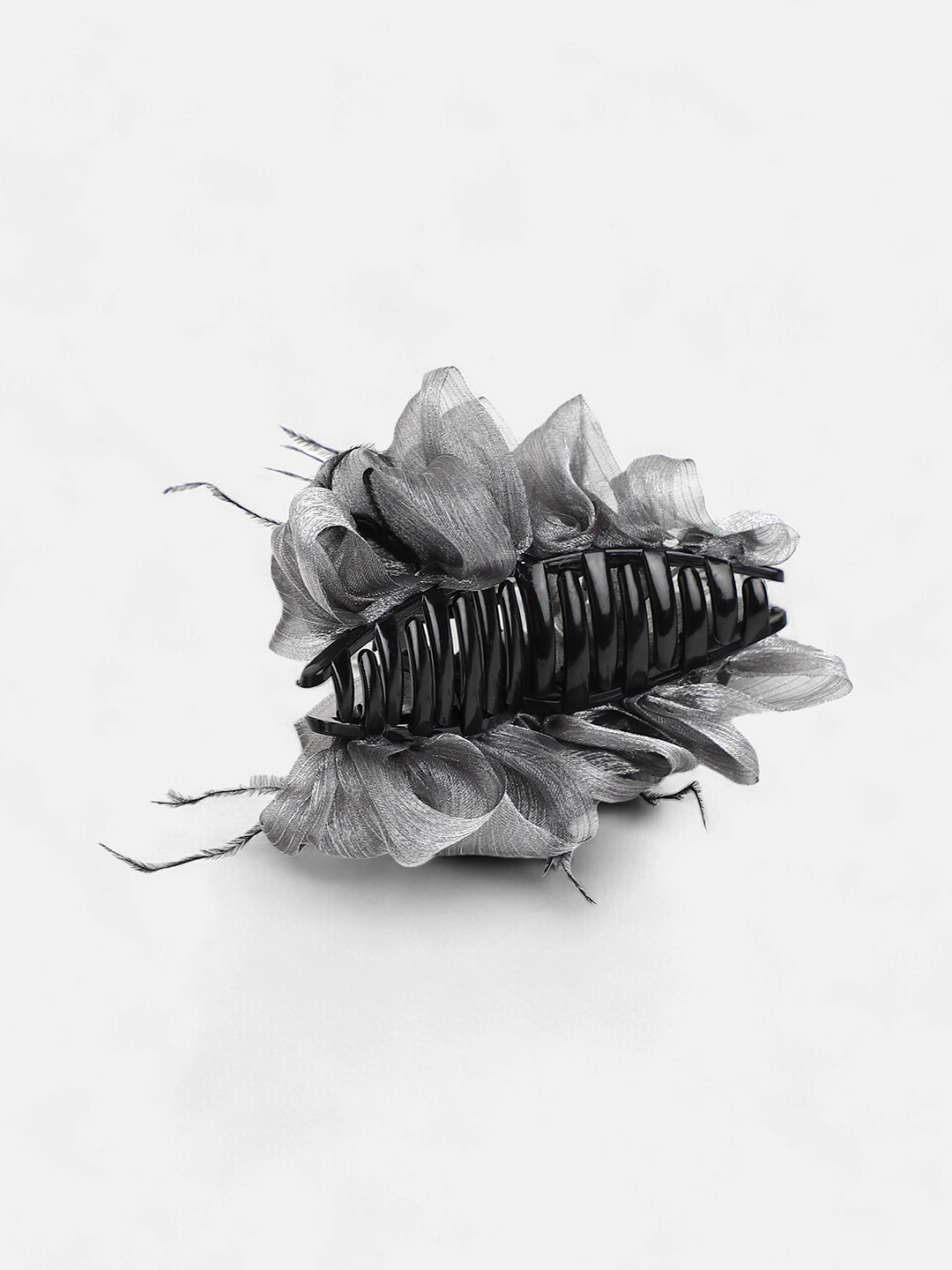 The Ruched Claw Clutch - Charcoal Grey-SOHIHC1001