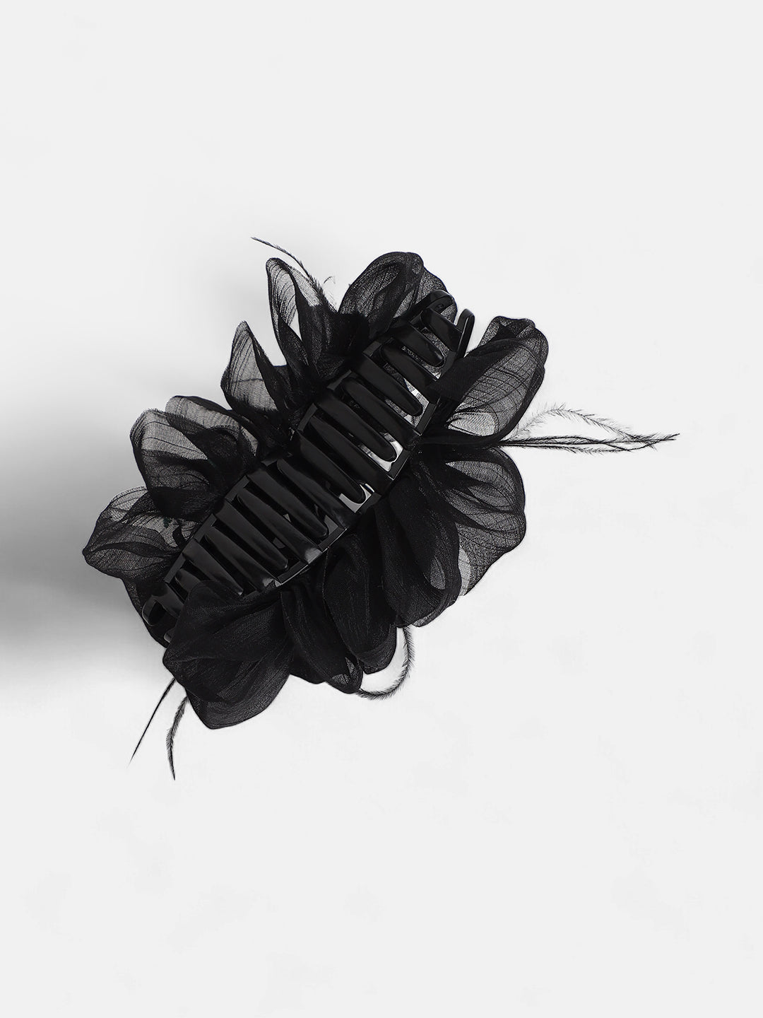 The Ruched Claw Clutch - Midnight Black-SOHIHC1002